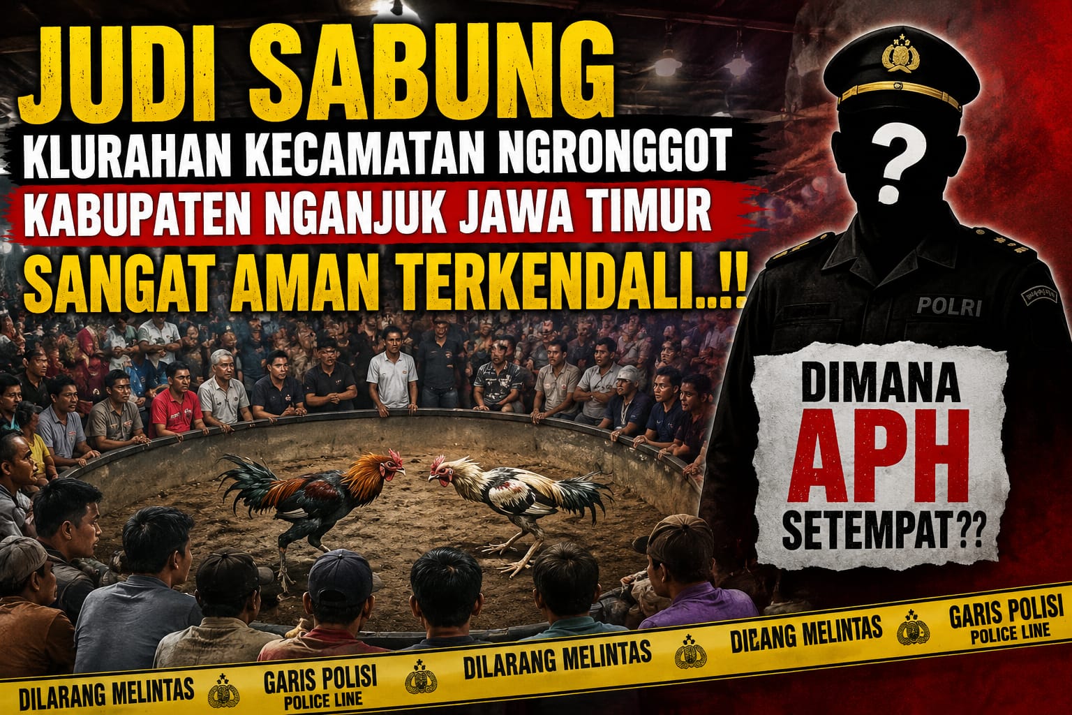 Judi Sabung Ayam di Kelurahan Ngronggot Kabupaten Nganjuk