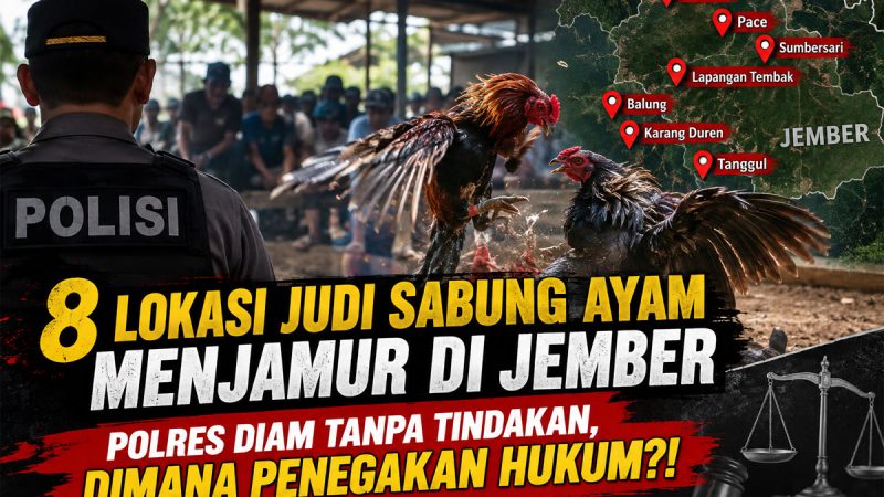 Dituding Tak Berdaya, Polres Jember Dibiarkan 8 Arena Sabung Ayam Beroperasi?
